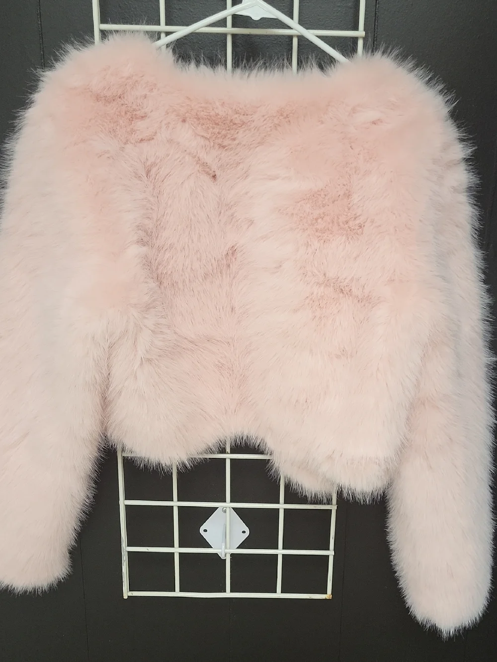 Women's Blush Pink Faux Fur Jacket, Size M - Picture 5 of 7